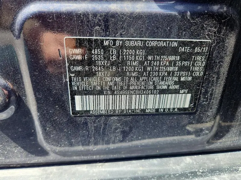 2017 SUBARU OUTBACK 3.6R LIMITED  