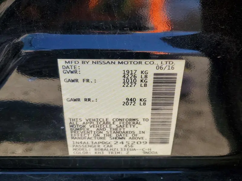 2016 NISSAN ALTIMA 2.5  