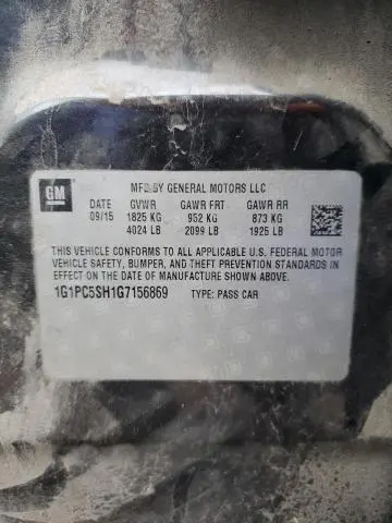 2016 CHEVROLET CRUZE LIMITED LS  