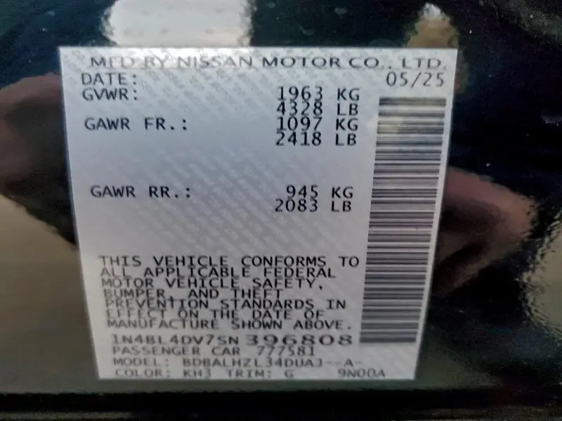 2025 NISSAN ALTIMA SV  