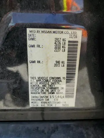 2017 NISSAN ALTIMA 2.5  