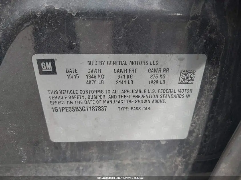 2016 CHEVROLET CRUZE LIMITED 1LT AUTO