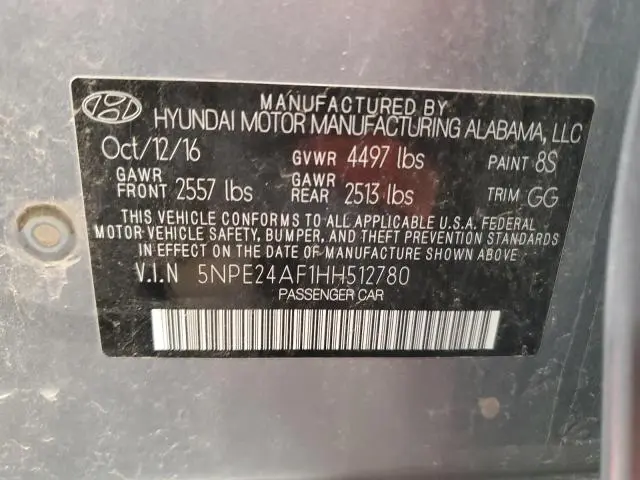 2017 HYUNDAI SONATA SE  