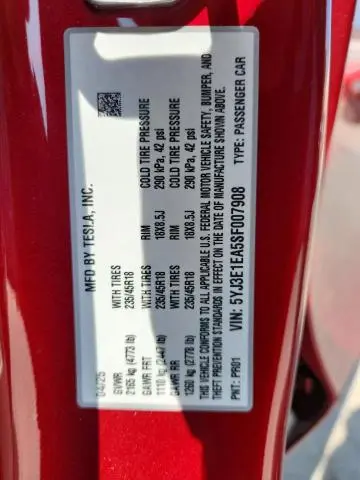 2025 TESLA MODEL 3   