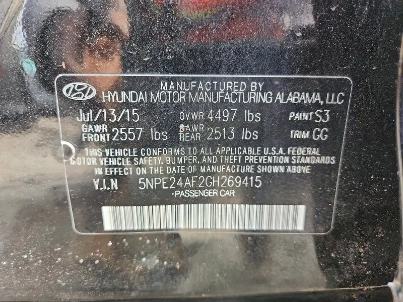 2016 HYUNDAI SONATA SE  