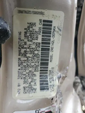 2013 TOYOTA COROLLA BASE  