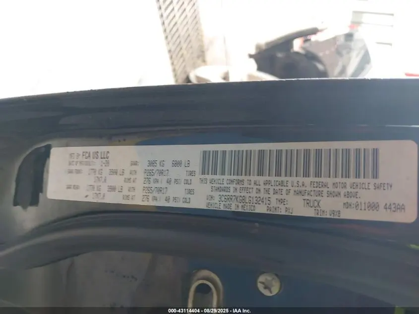 2020 RAM 1500 CLASSIC TRADESMAN  4X4 5'7 BOX