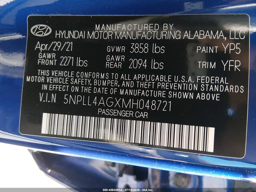 2021 HYUNDAI ELANTRA SE