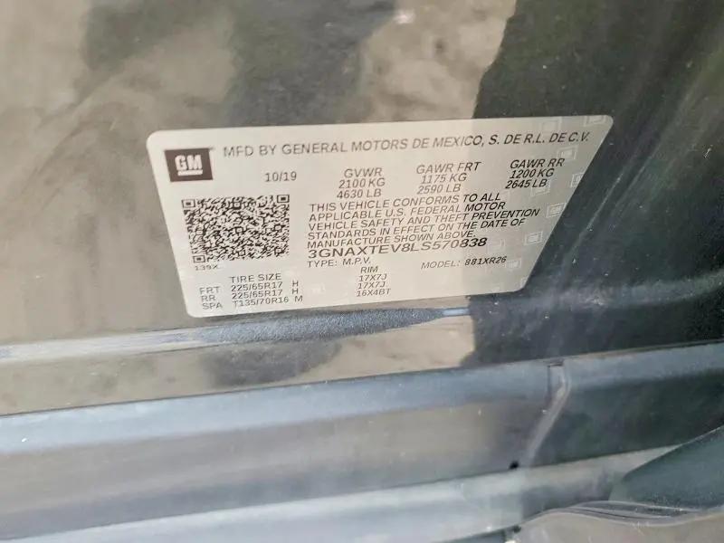 2020 CHEVROLET EQUINOX LT  