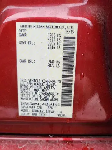 2015 NISSAN ALTIMA 2.5  