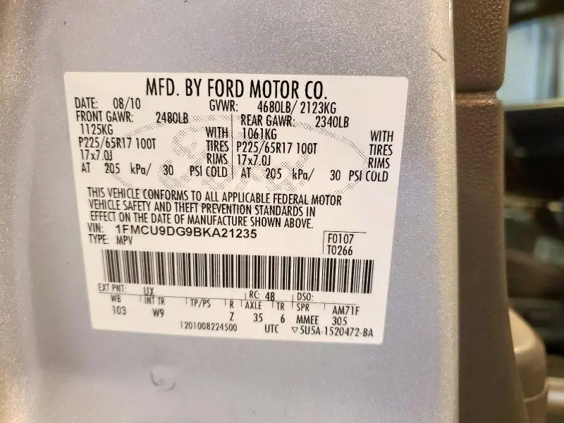 2011 FORD ESCAPE XLT  