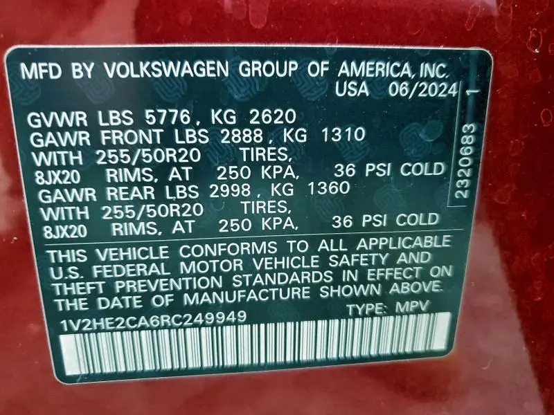 2024 VOLKSWAGEN ATLAS CROSS SPORT SE  