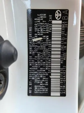 2015 TOYOTA COROLLA L  