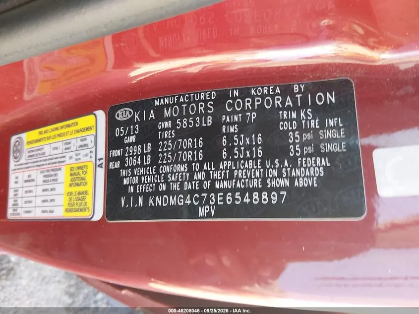 2014 KIA SEDONA LX