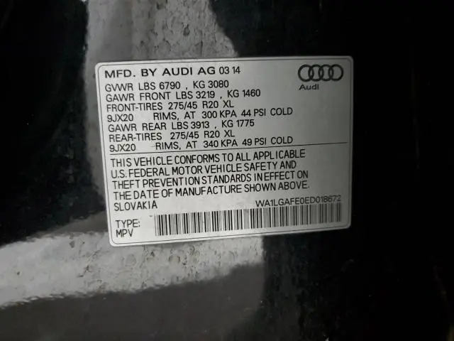 2014 AUDI Q7 PREMIUM PLUS  