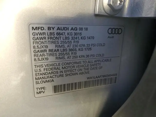 2019 AUDI Q7 PREMIUM PLUS  