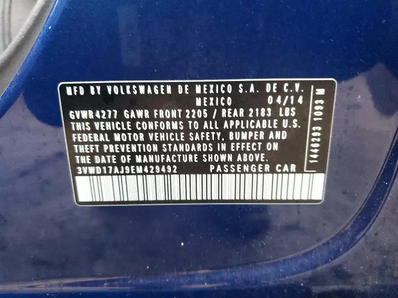 2014 VOLKSWAGEN JETTA SE  