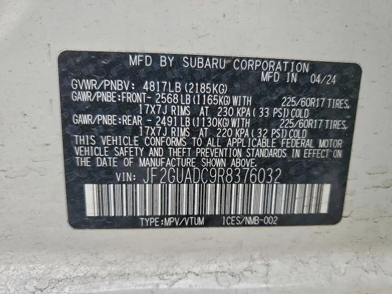 2024 SUBARU CROSSTREK PREMIUM  