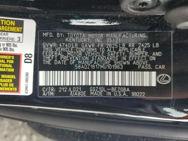 2021 LEXUS ES 350 BASE