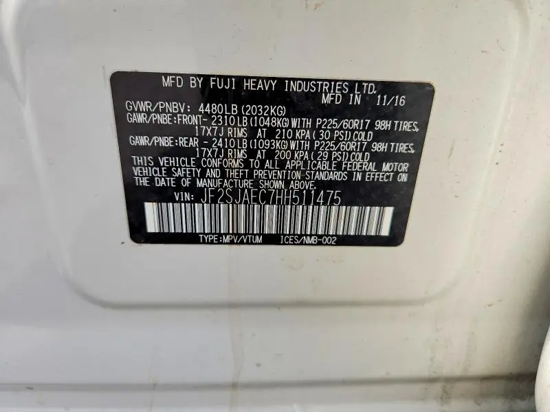 2017 SUBARU FORESTER 2.5I PREMIUM  