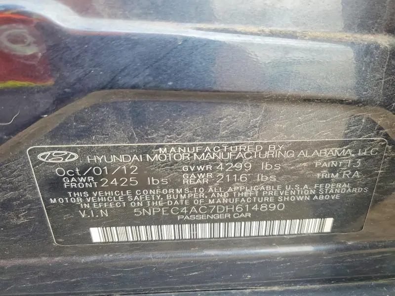 2013 HYUNDAI SONATA LIMITED  