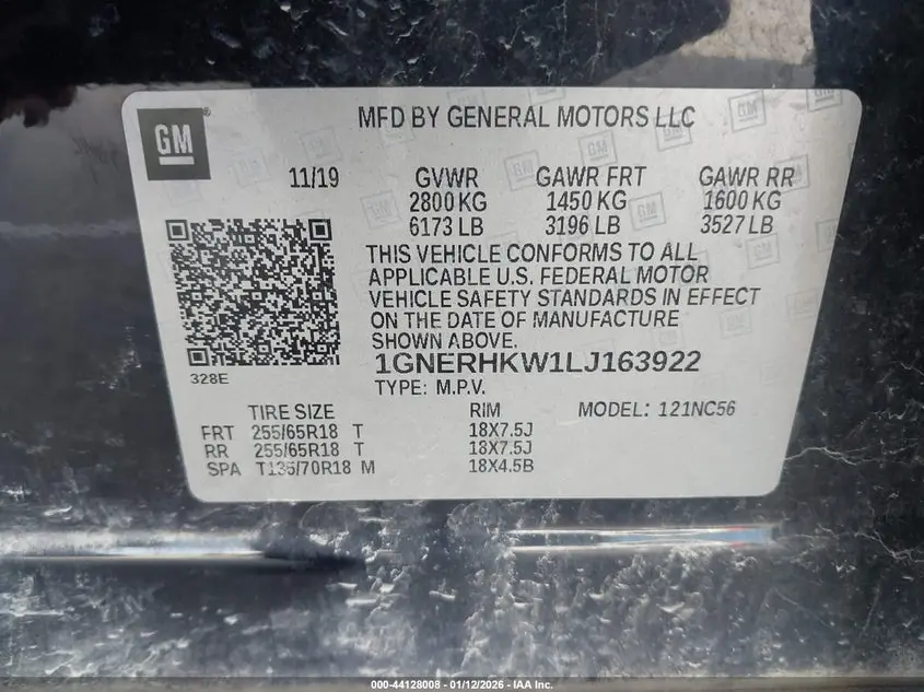 2020 CHEVROLET TRAVERSE FWD LT LEATHER