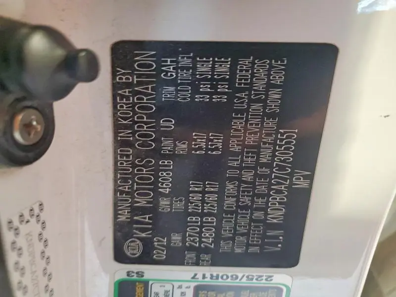 2012 KIA SPORTAGE LX  