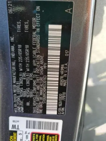 2021 TOYOTA HIGHLANDER HYBRID XLE  