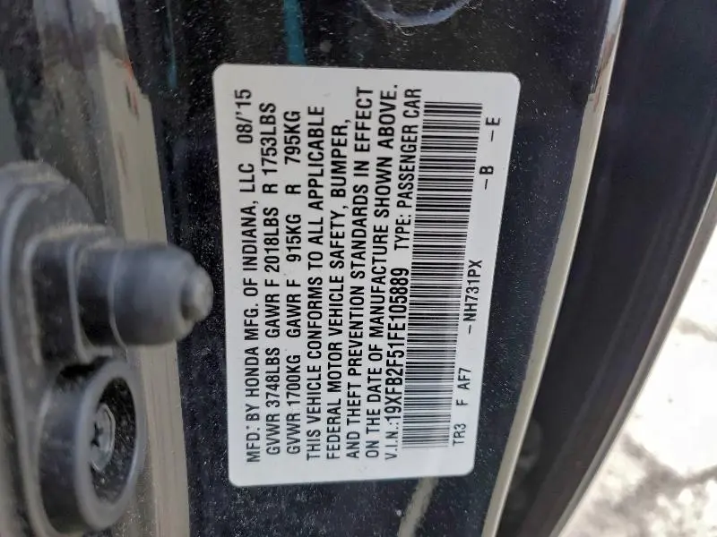 2015 HONDA CIVIC LX  