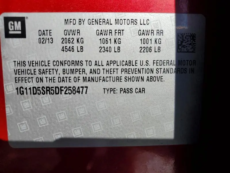 2013 CHEVROLET MALIBU 1LT  