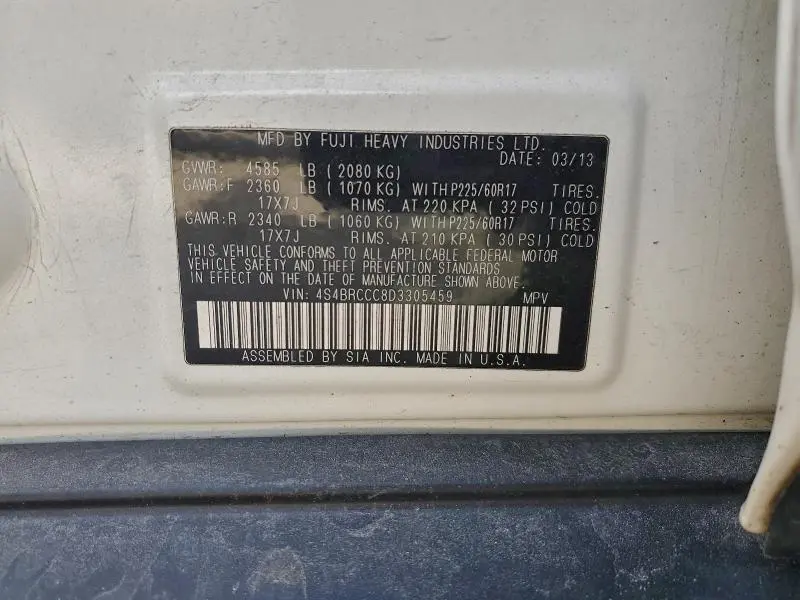 2013 SUBARU OUTBACK 2.5I PREMIUM  