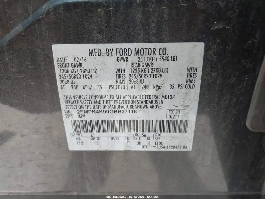 2016 FORD EDGE TITANIUM