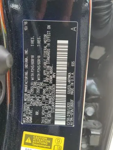 2016 TOYOTA HIGHLANDER XLE  