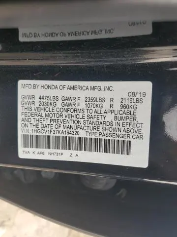 2019 HONDA ACCORD SPORT