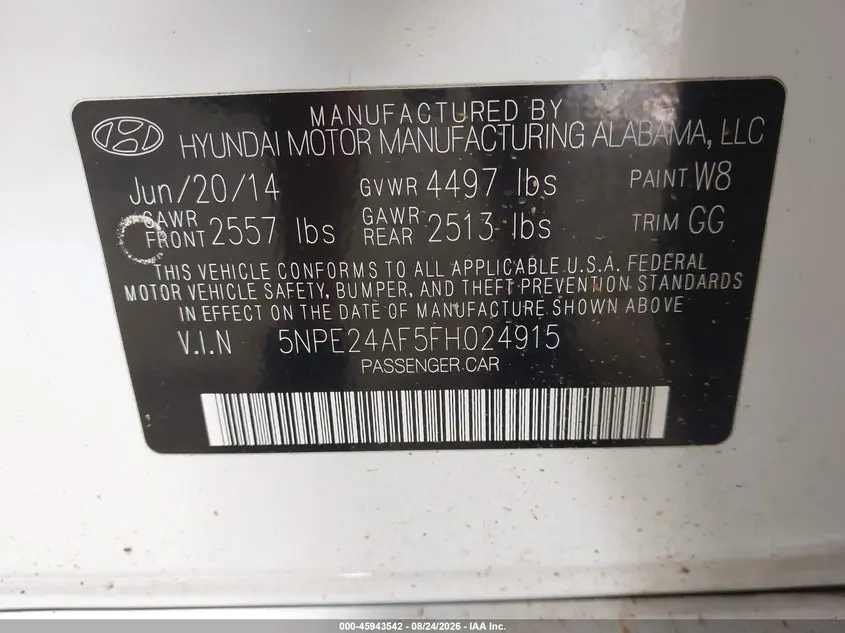 2015 HYUNDAI SONATA SE
