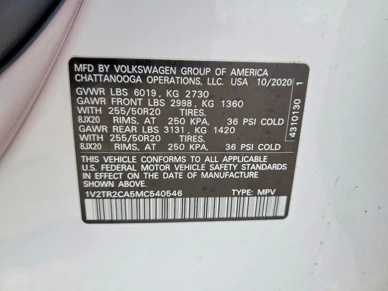2021 VOLKSWAGEN ATLAS SEL PREMIUM  