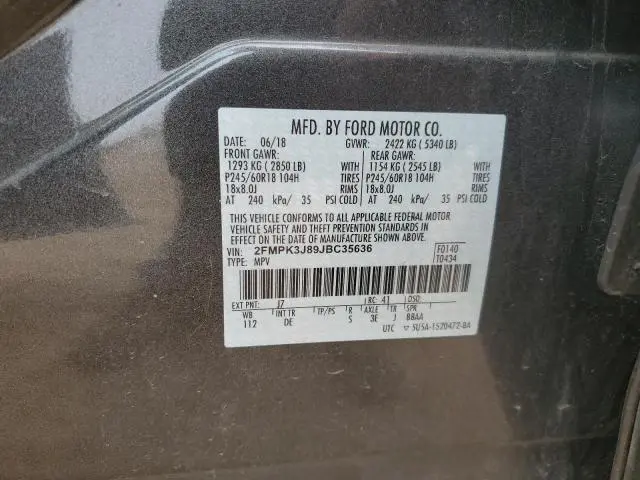 2018 FORD EDGE SEL  