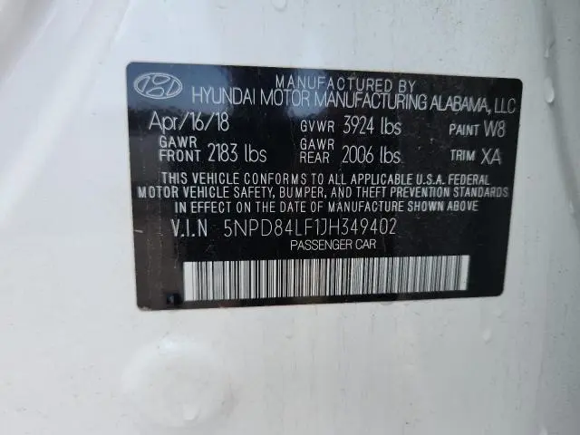 2018 HYUNDAI ELANTRA SEL  