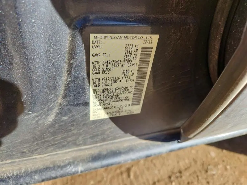 2012 NISSAN PATHFINDER S  