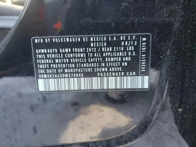 2013 VOLKSWAGEN JETTA BASE  