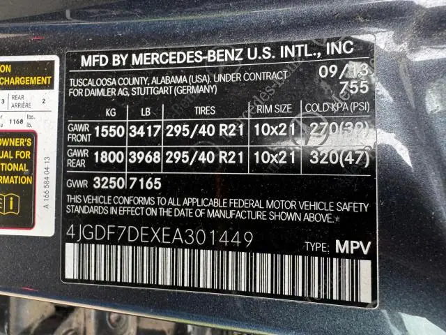 2014 MERCEDES-BENZ GL 550 4MATIC  