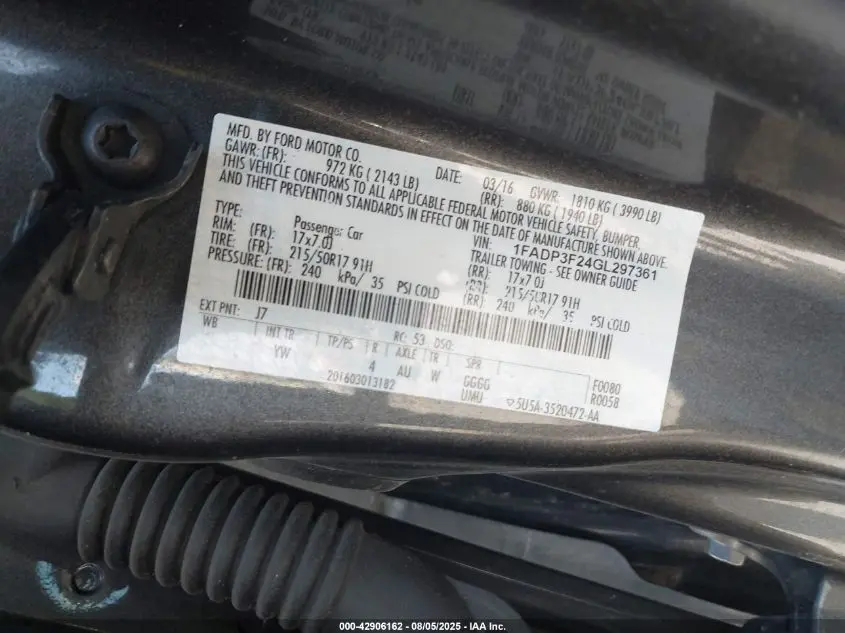 2016 FORD FOCUS SE