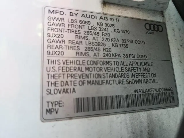 2018 AUDI Q7 PREMIUM PLUS  