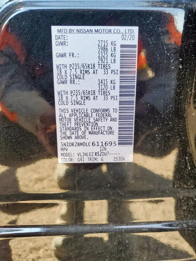 2020 NISSAN PATHFINDER SV  