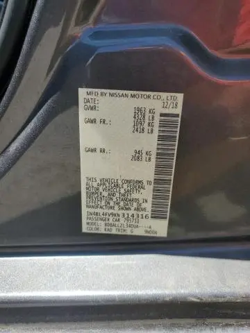 2019 NISSAN ALTIMA PLATINUM  