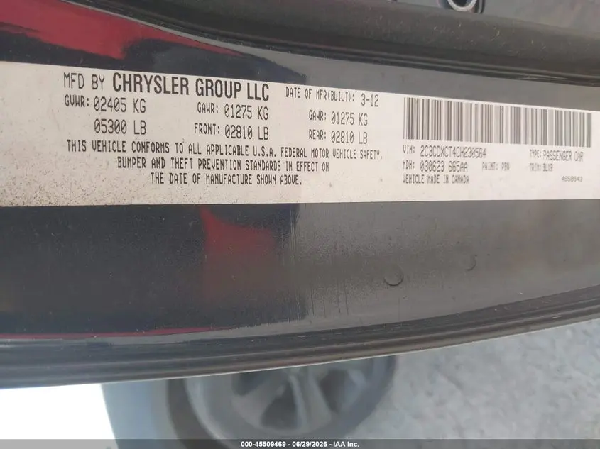2012 DODGE CHARGER R/T