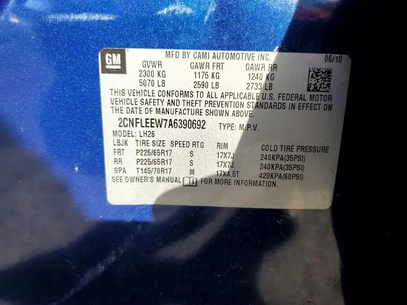 2010 CHEVROLET EQUINOX LT  