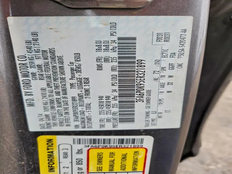 2014 FORD FUSION TITANIUM  