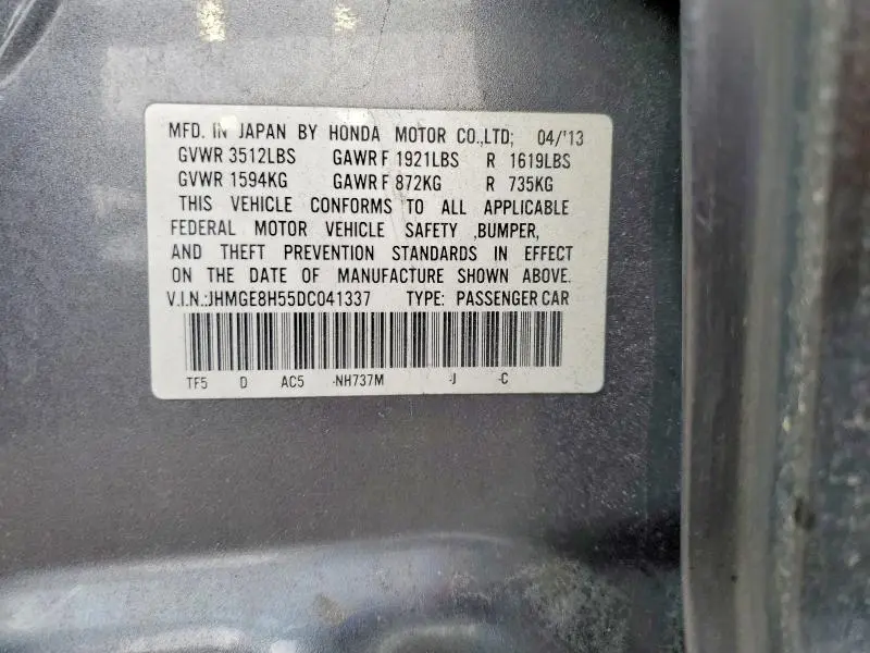 2013 HONDA FIT SPORT  