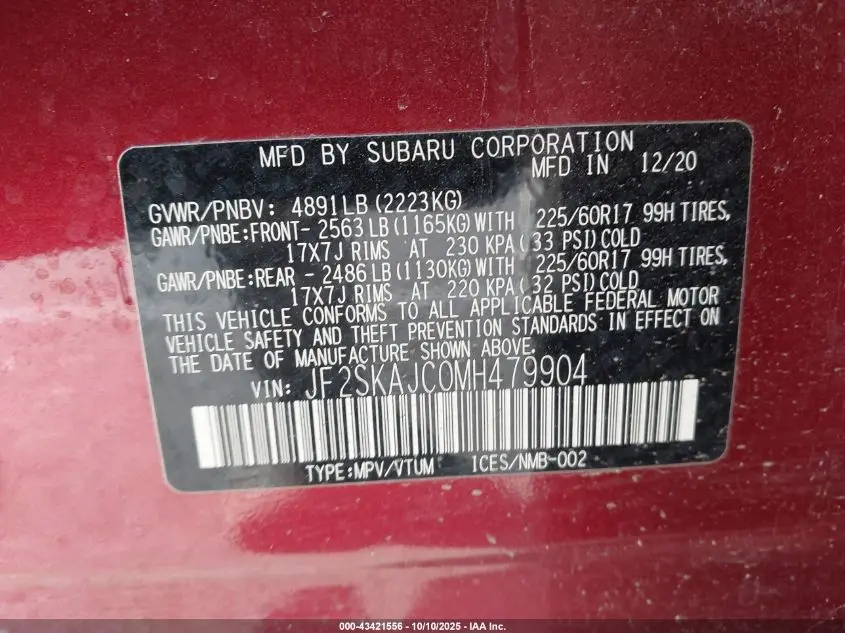 2021 SUBARU FORESTER PREMIUM